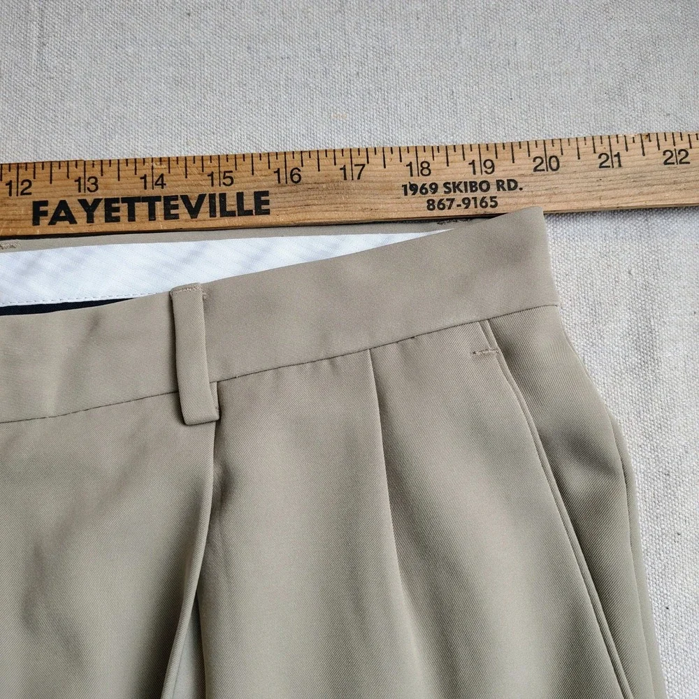 Alan Flusser Mens 38X30 Golf Pleated Cuffed Dress Pants Tan Khaki Preppy Classic